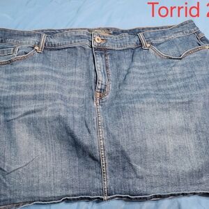 Torrid Light Wash Denim Mini Skirt